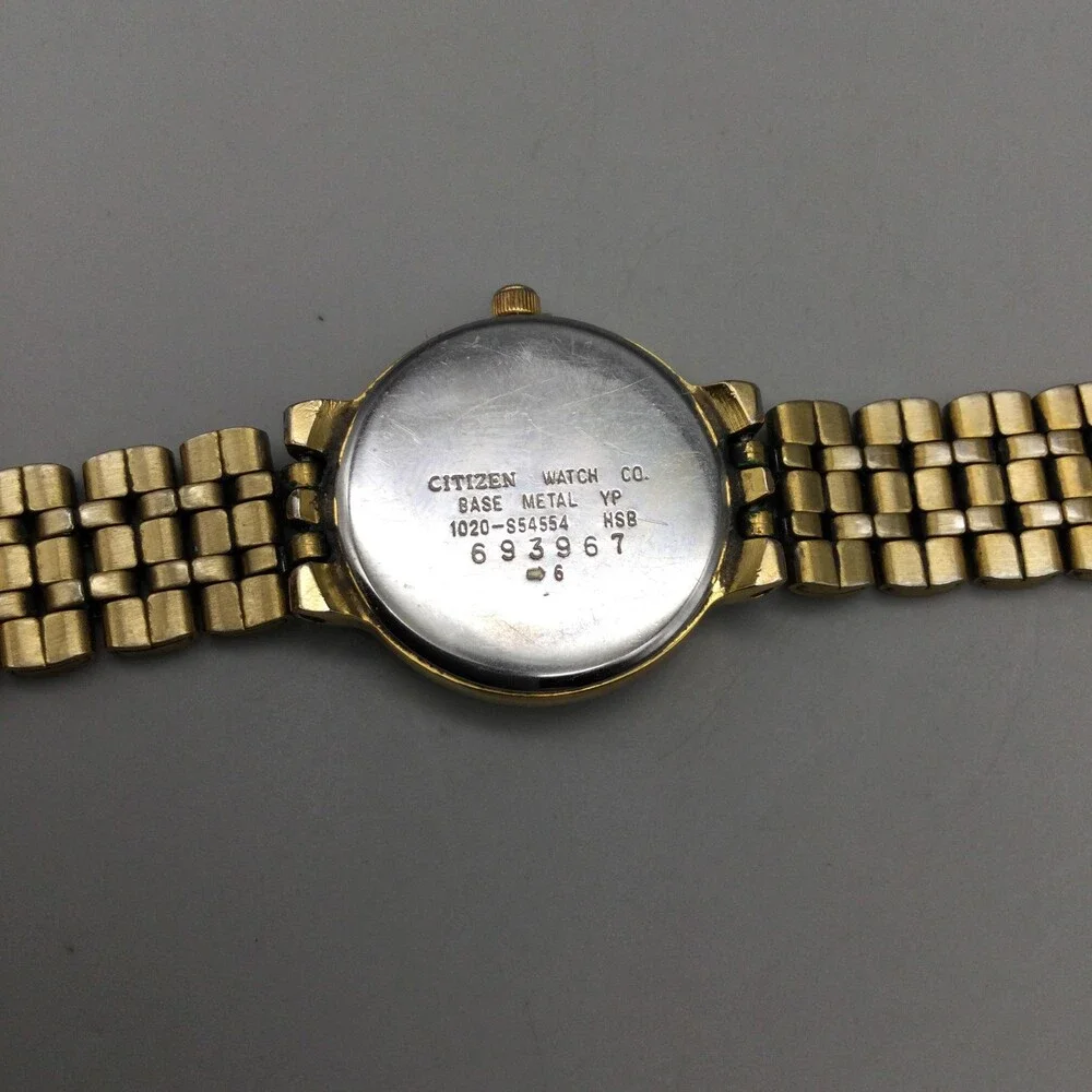 Citizen 1020-S54554 Womens Watch 22mm Champagne Dial Gold Tone New Battery 6.25
